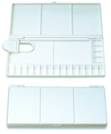 De witte Plastic de Waterverf van het Verfpalet het Schilderen Verschillende Vorm van de Toebehoren Verschillende Grootte