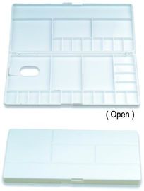 De witte Plastic de Waterverf van het Verfpalet het Schilderen Verschillende Vorm van de Toebehoren Verschillende Grootte